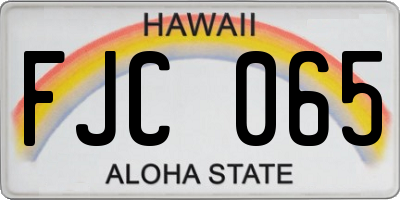 HI license plate FJC065