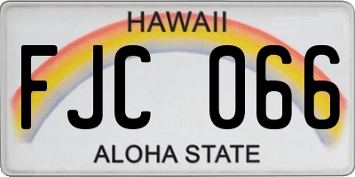 HI license plate FJC066