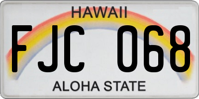 HI license plate FJC068