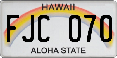 HI license plate FJC070