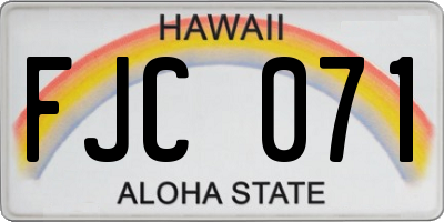 HI license plate FJC071