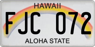 HI license plate FJC072