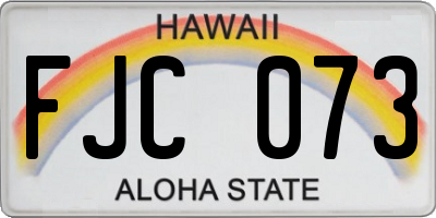 HI license plate FJC073