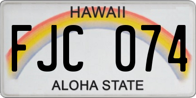 HI license plate FJC074
