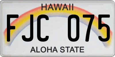 HI license plate FJC075