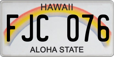 HI license plate FJC076