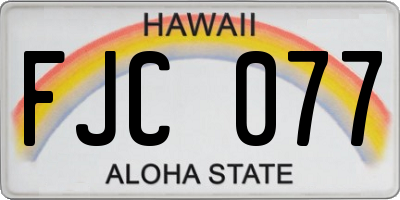 HI license plate FJC077