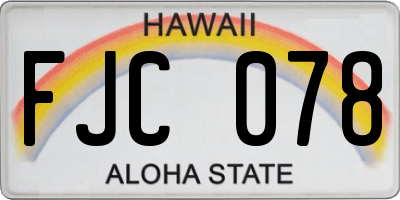 HI license plate FJC078