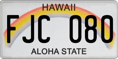 HI license plate FJC080