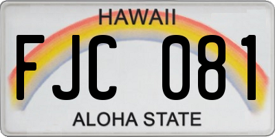 HI license plate FJC081