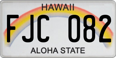 HI license plate FJC082