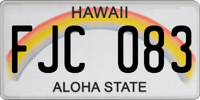 HI license plate FJC083