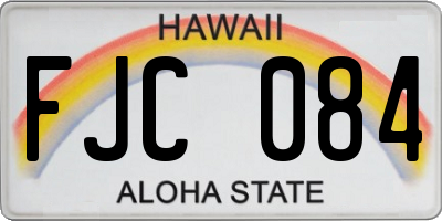 HI license plate FJC084