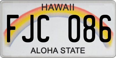 HI license plate FJC086