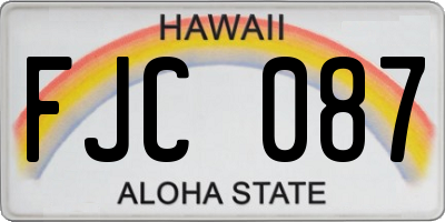 HI license plate FJC087