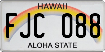 HI license plate FJC088