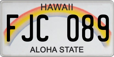 HI license plate FJC089