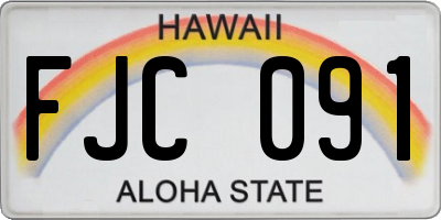 HI license plate FJC091