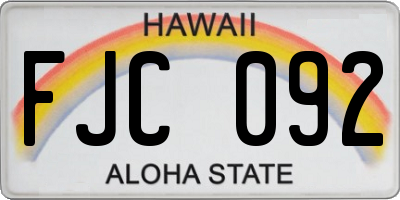 HI license plate FJC092