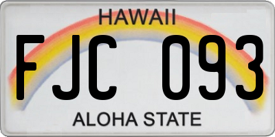 HI license plate FJC093
