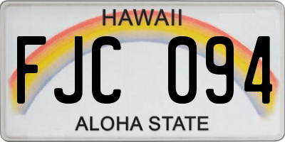HI license plate FJC094