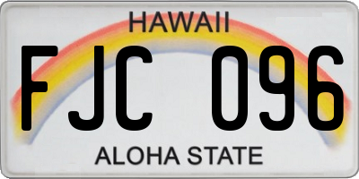 HI license plate FJC096