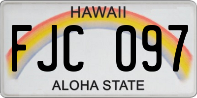 HI license plate FJC097