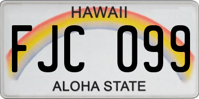 HI license plate FJC099
