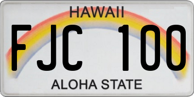HI license plate FJC100