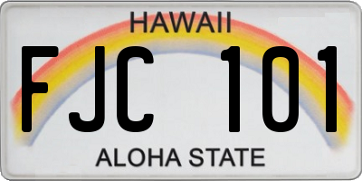 HI license plate FJC101