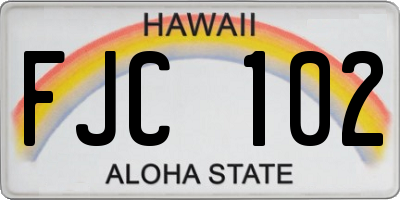 HI license plate FJC102