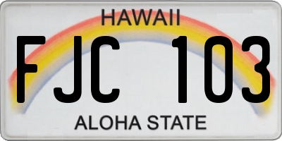 HI license plate FJC103
