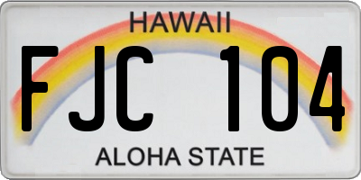 HI license plate FJC104