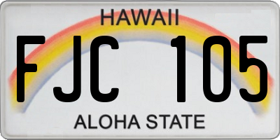 HI license plate FJC105
