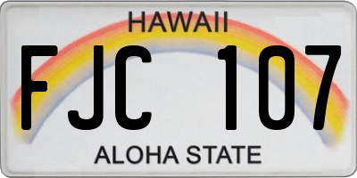HI license plate FJC107