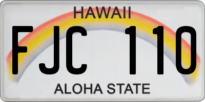 HI license plate FJC110
