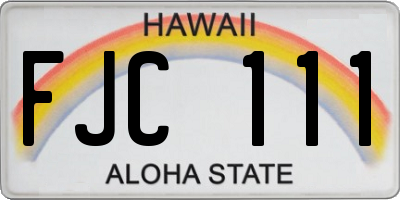 HI license plate FJC111