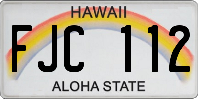 HI license plate FJC112