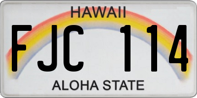 HI license plate FJC114