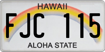 HI license plate FJC115