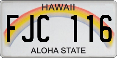 HI license plate FJC116