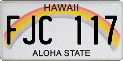 HI license plate FJC117