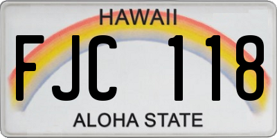 HI license plate FJC118