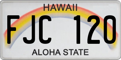 HI license plate FJC120