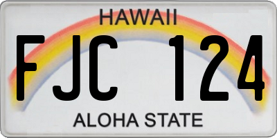 HI license plate FJC124