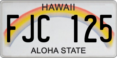 HI license plate FJC125