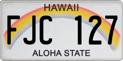 HI license plate FJC127