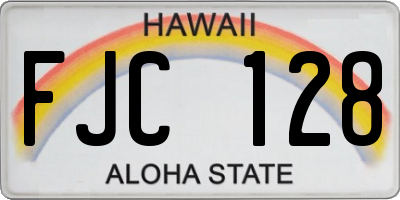 HI license plate FJC128