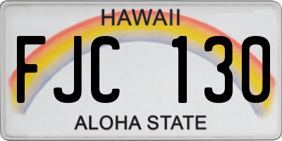 HI license plate FJC130