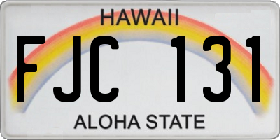 HI license plate FJC131